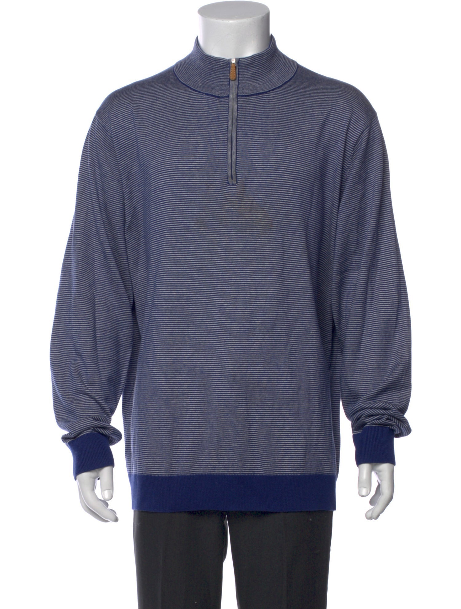 Saks Fifth Avenue Silk Striped Polo Sweater