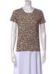 Saks Fifth Avenue Animal Print Crew Neck T-Shirt