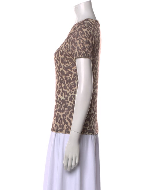 Saks Fifth Avenue Animal Print Crew Neck T-Shirt