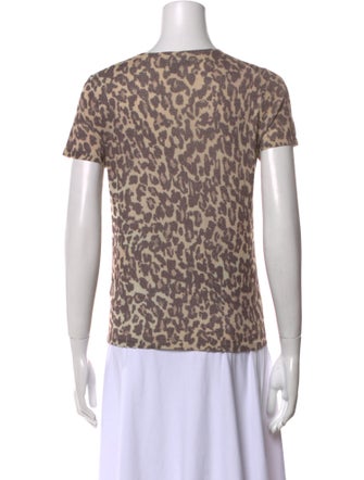 Saks Fifth Avenue Animal Print Crew Neck T-Shirt