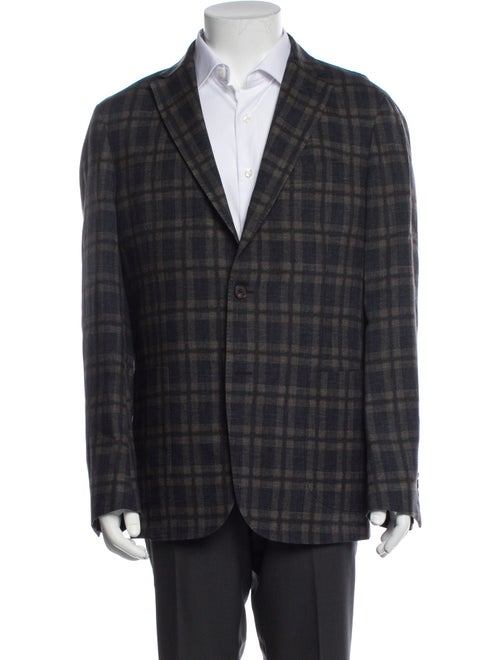 Saks Fifth Avenue Wool Plaid Print Blazer