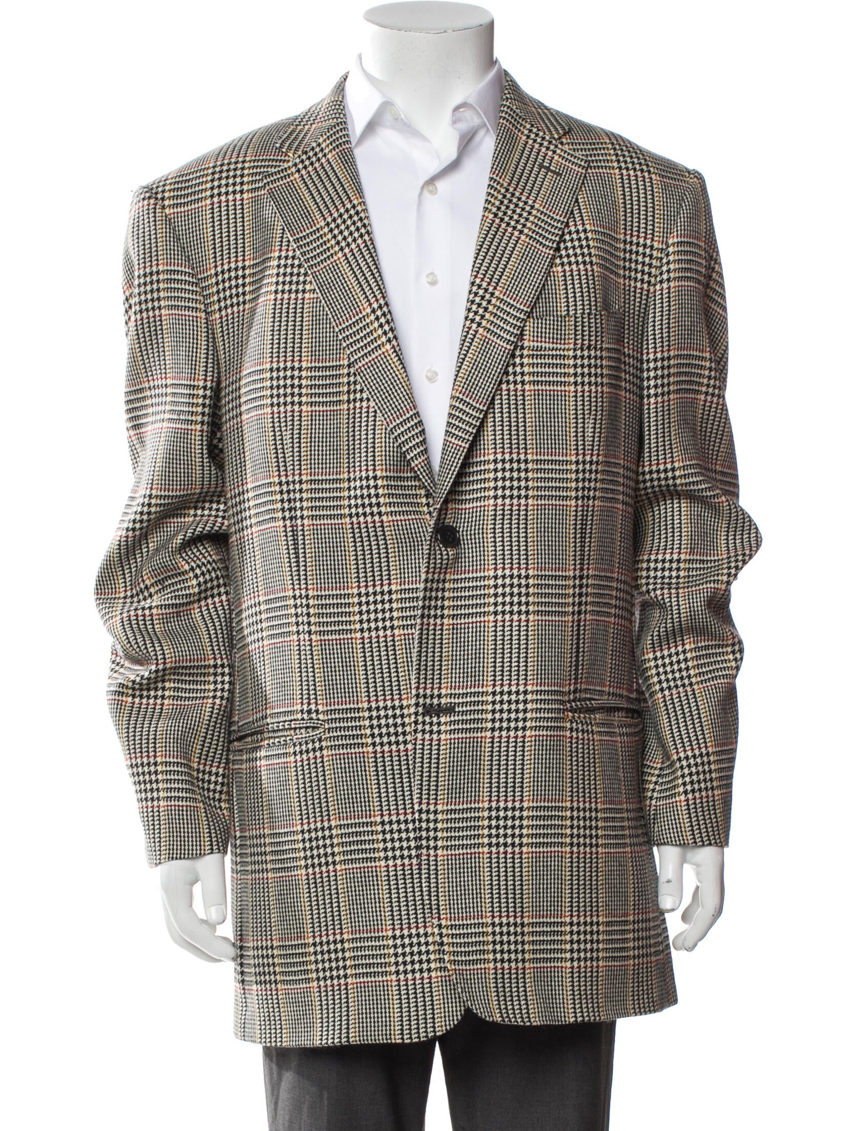Saks Fifth Avenue Wool Houndstooth Print Blazer