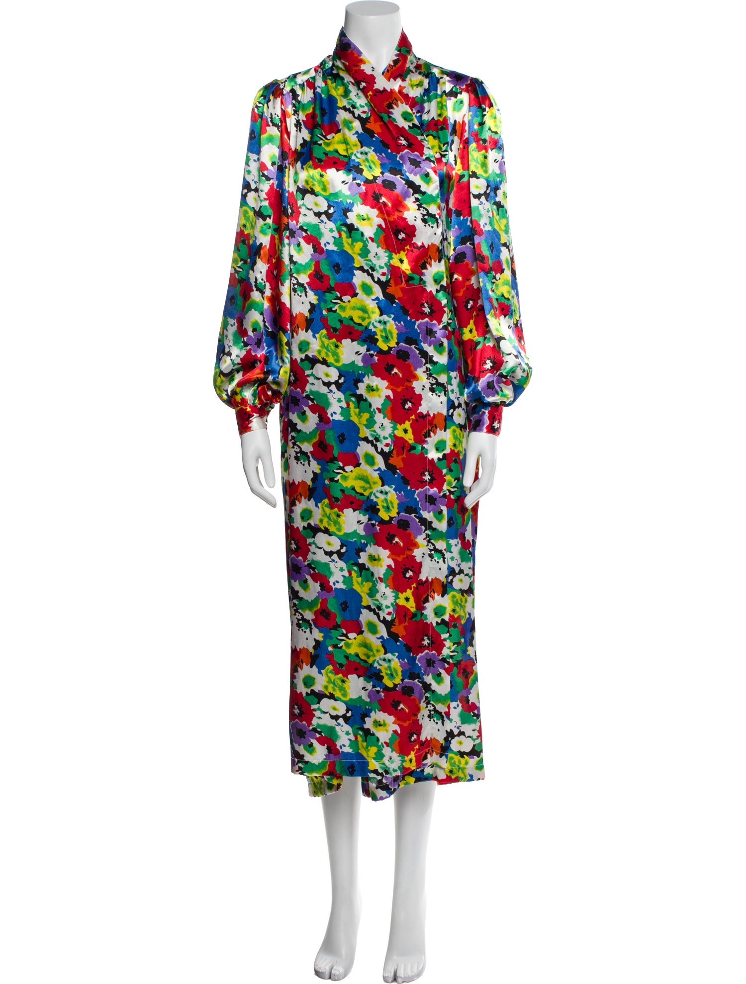 Saks Fifth Avenue Printed Ruffle Embellishment Robe