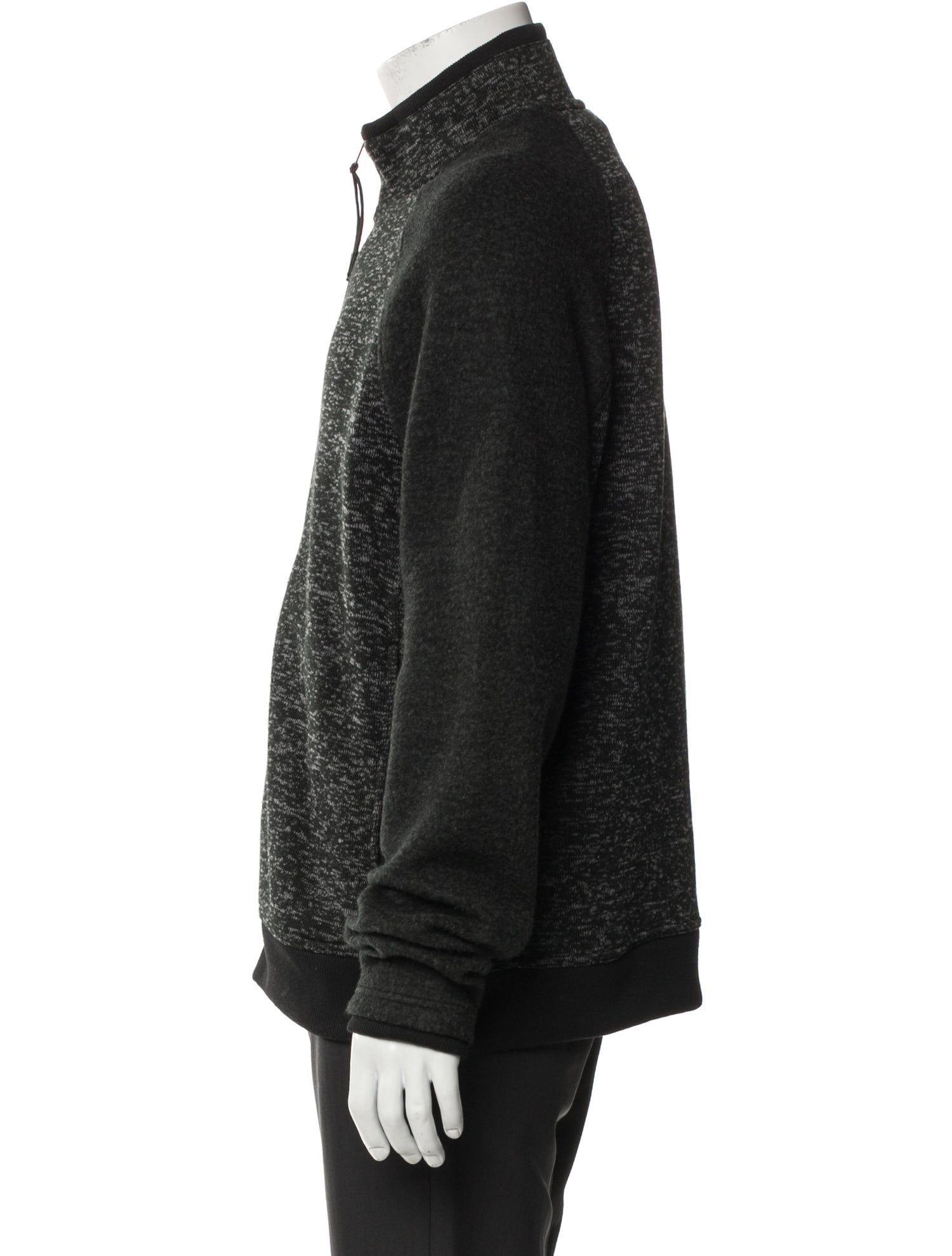 Saks Fifth Avenue Colorblock Pattern Mock Neck Sweatshirt