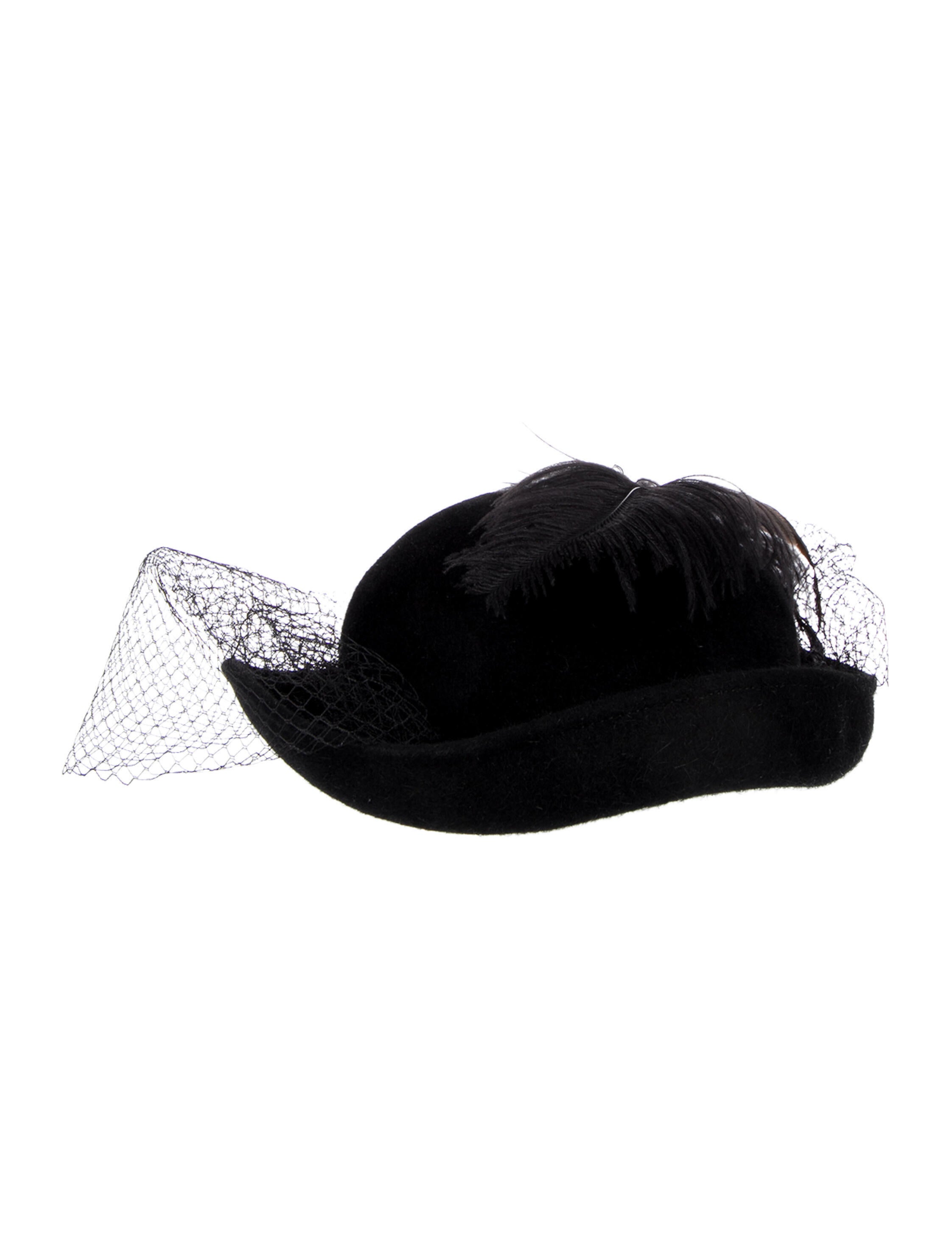 Saks Fifth Avenue Rabbit Fur Curved Brim Hat