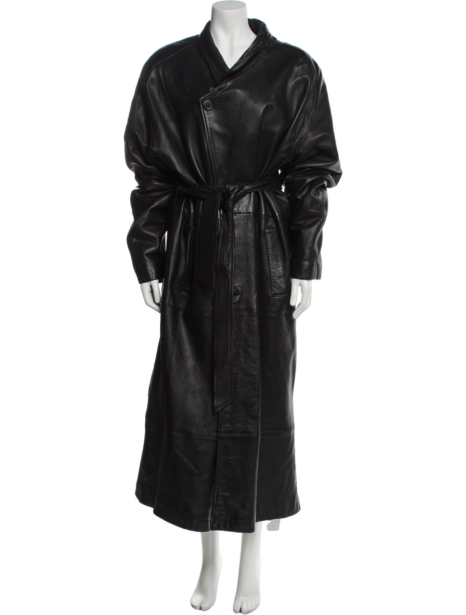Saks Fifth Avenue Leather Faux Fur Coat