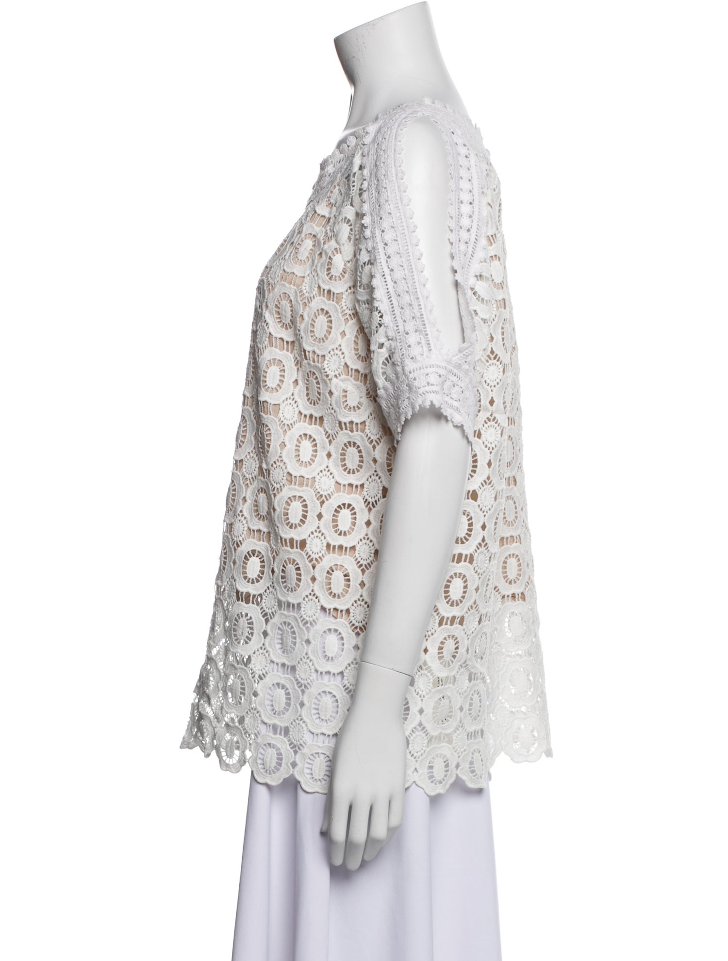 Saks Fifth Avenue Scoop Neck Short Sleeve Blouse