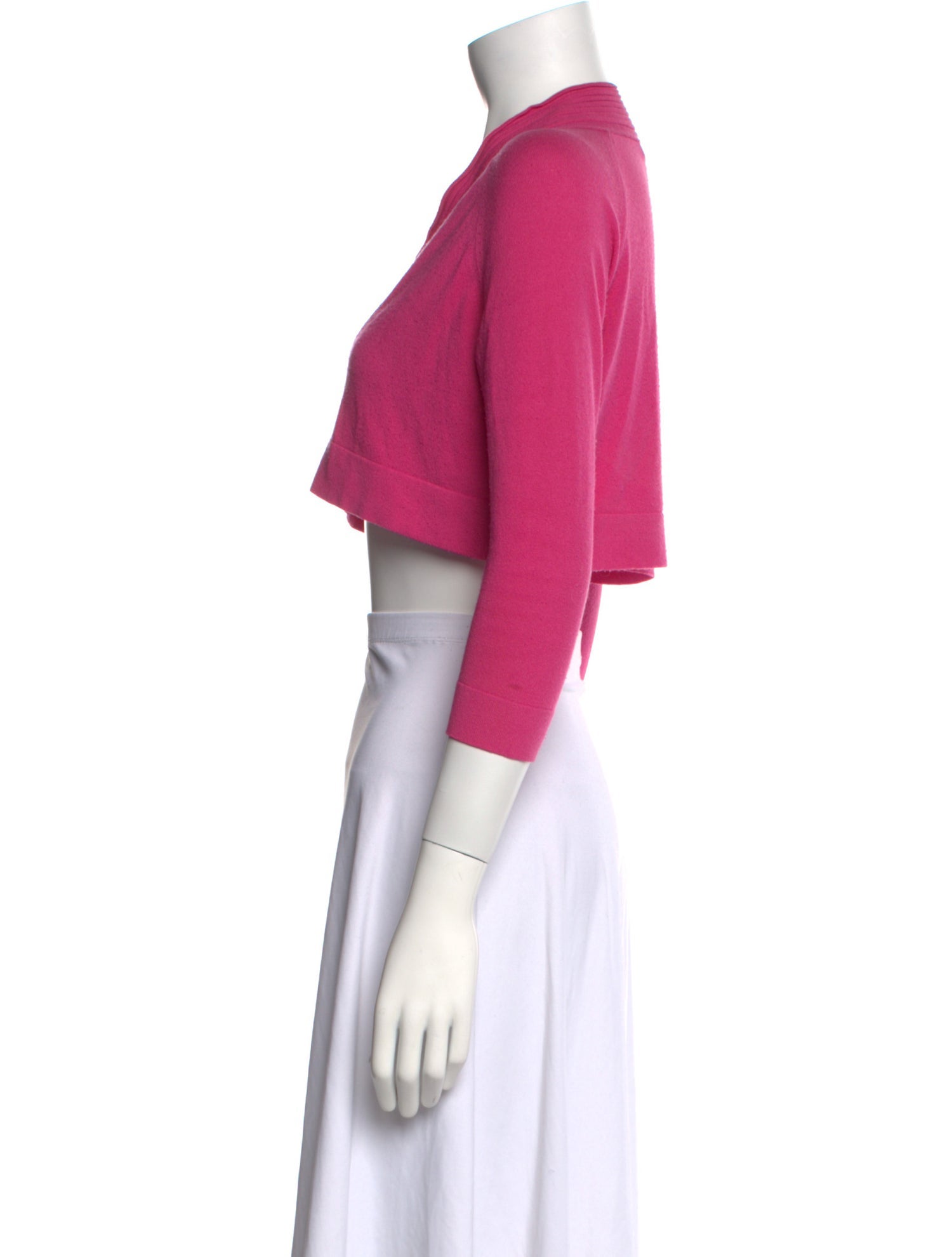 Saks Fifth Avenue V-Neck Three-Quarter Sleeve Crop Top