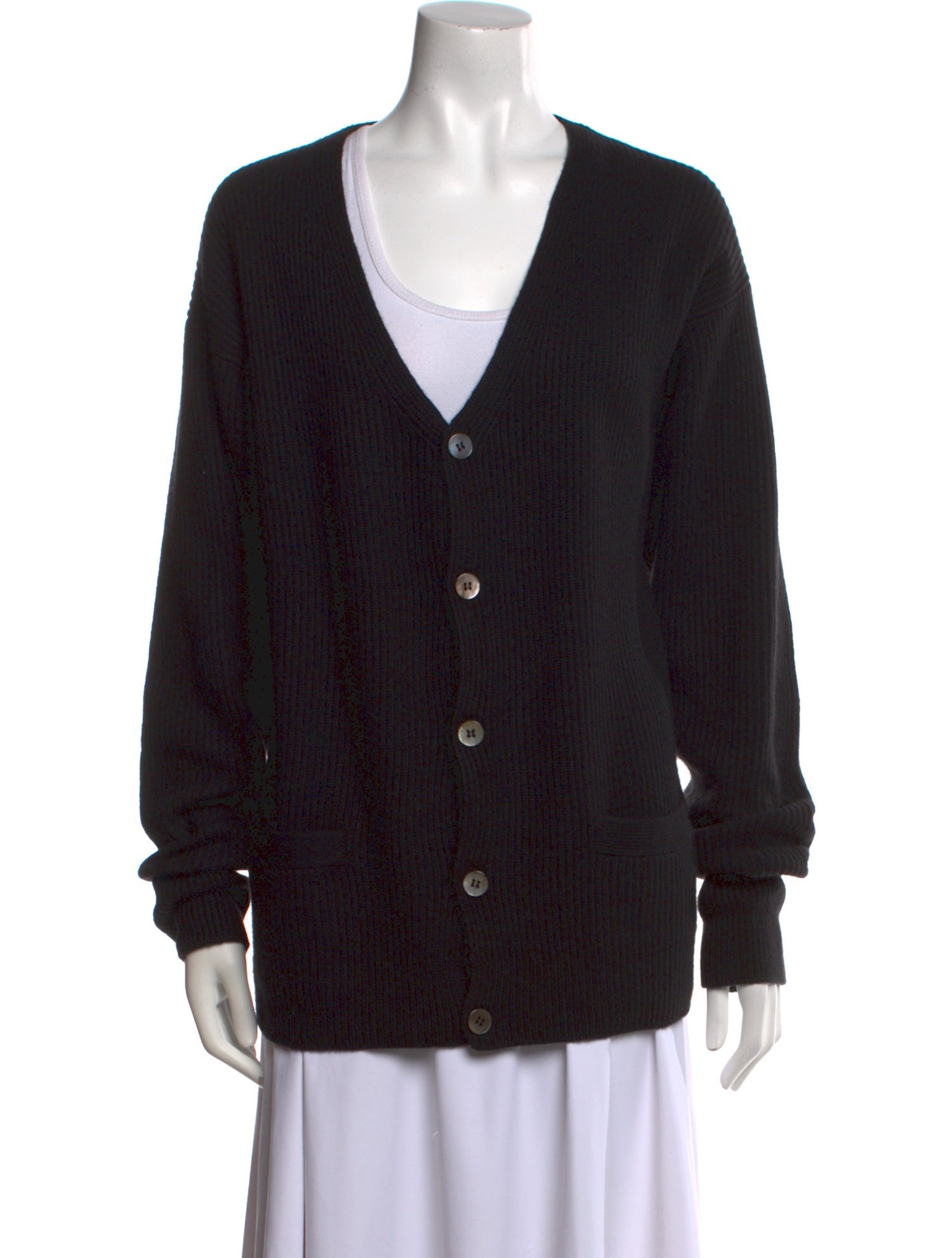 Saks Fifth Avenue Cashmere Plunge Neckline Sweater