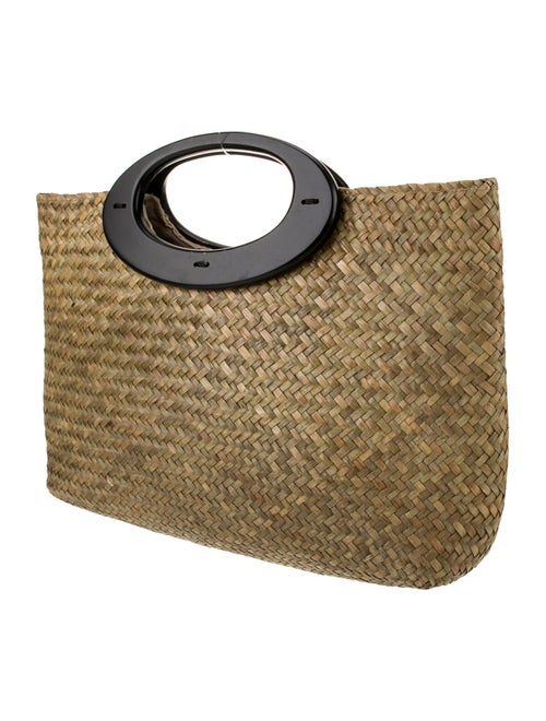 Saks Fifth Avenue Raffia Top Handle Bag