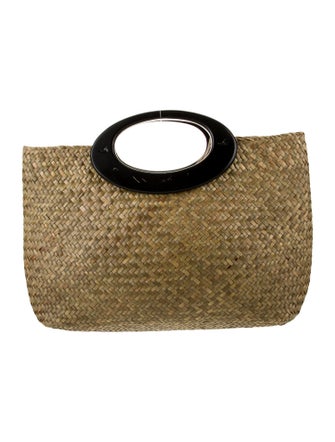 Saks Fifth Avenue Raffia Top Handle Bag