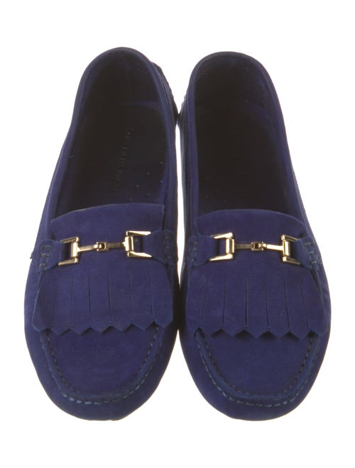 Saks Fifth Avenue Suede Fringe Trim Accent Loafers
