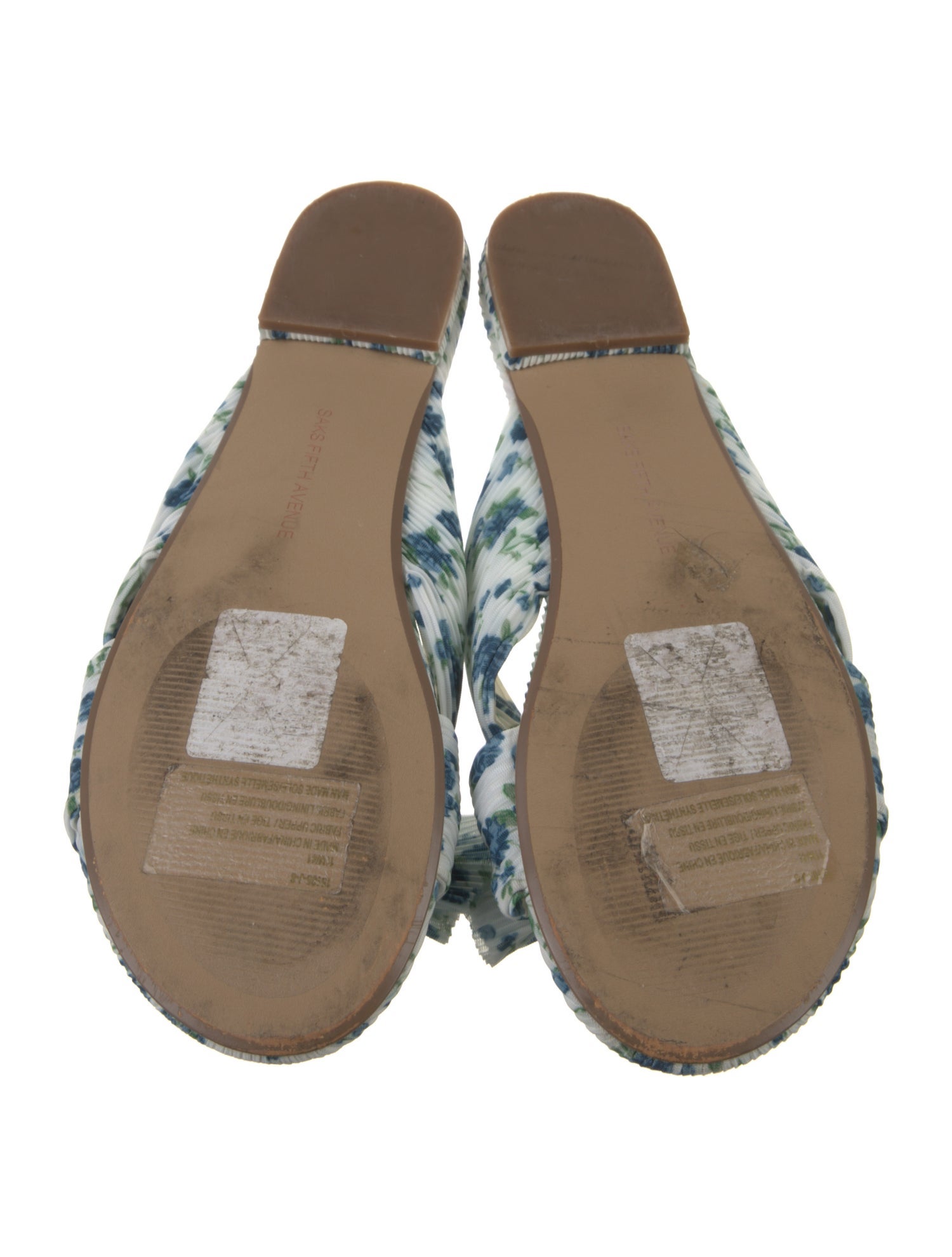 Saks Fifth Avenue Floral Print Slides