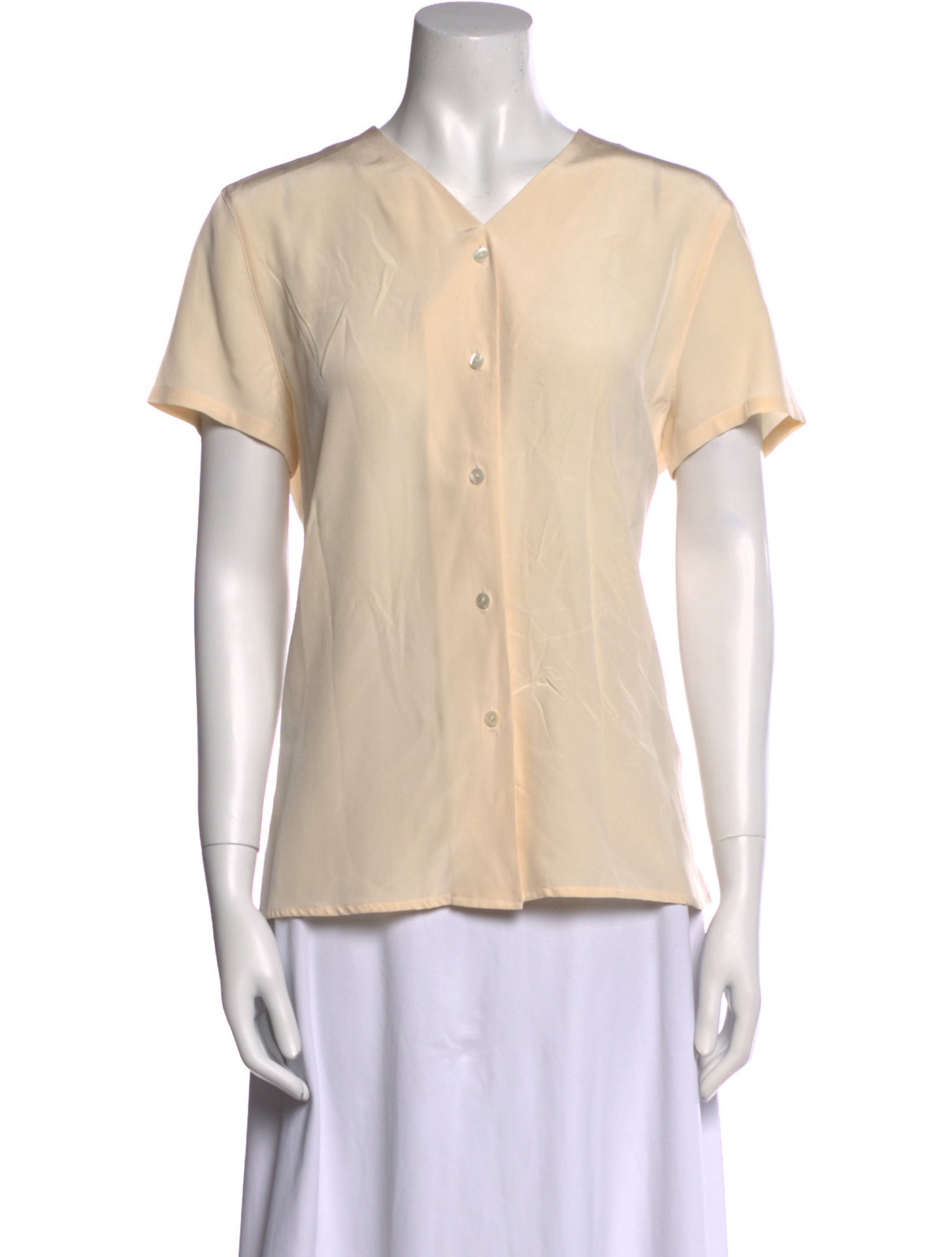 Saks Fifth Avenue Silk V-Neck Button-Up Top
