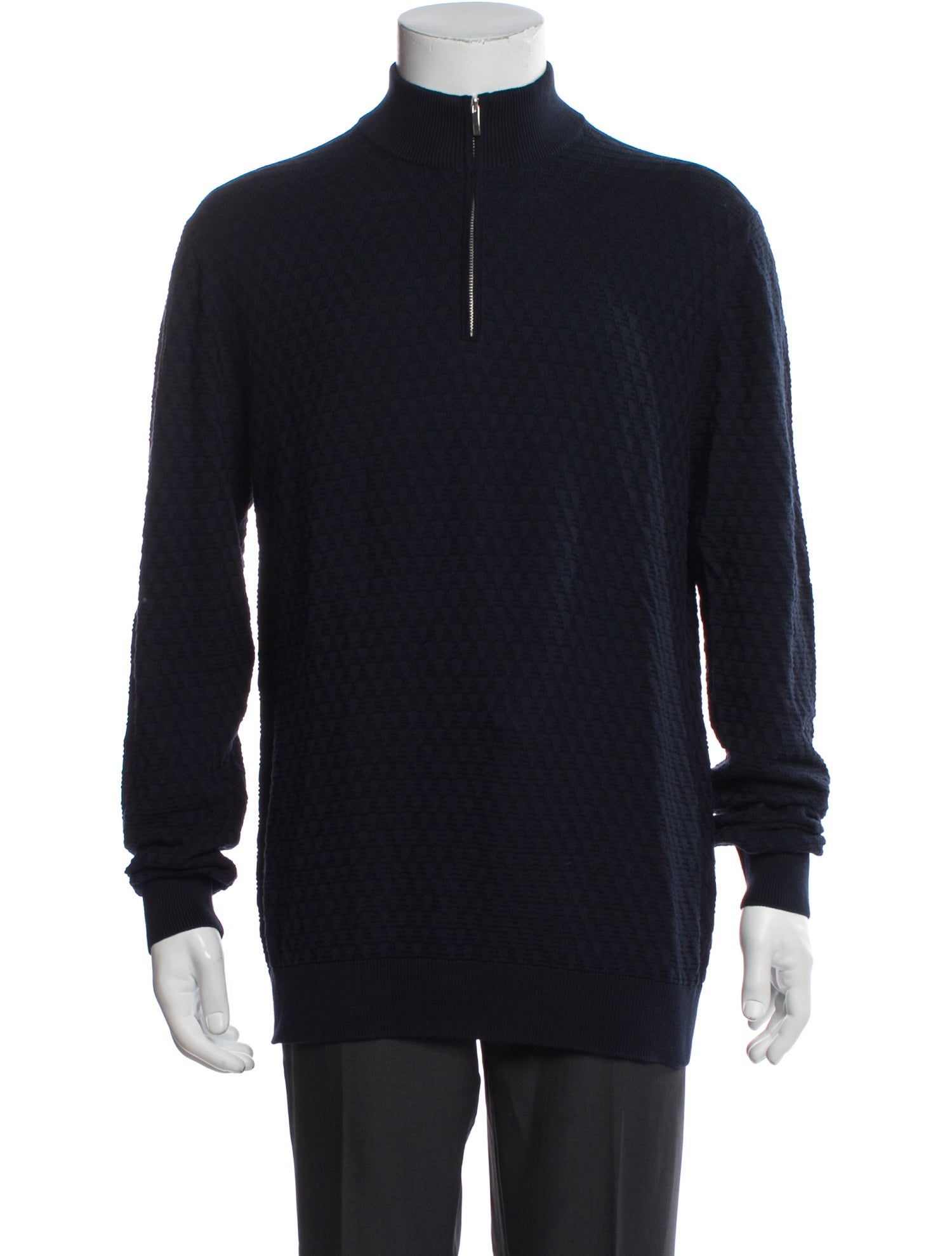 Saks Fifth Avenue Mock Neck Long Sleeve Polo Sweater