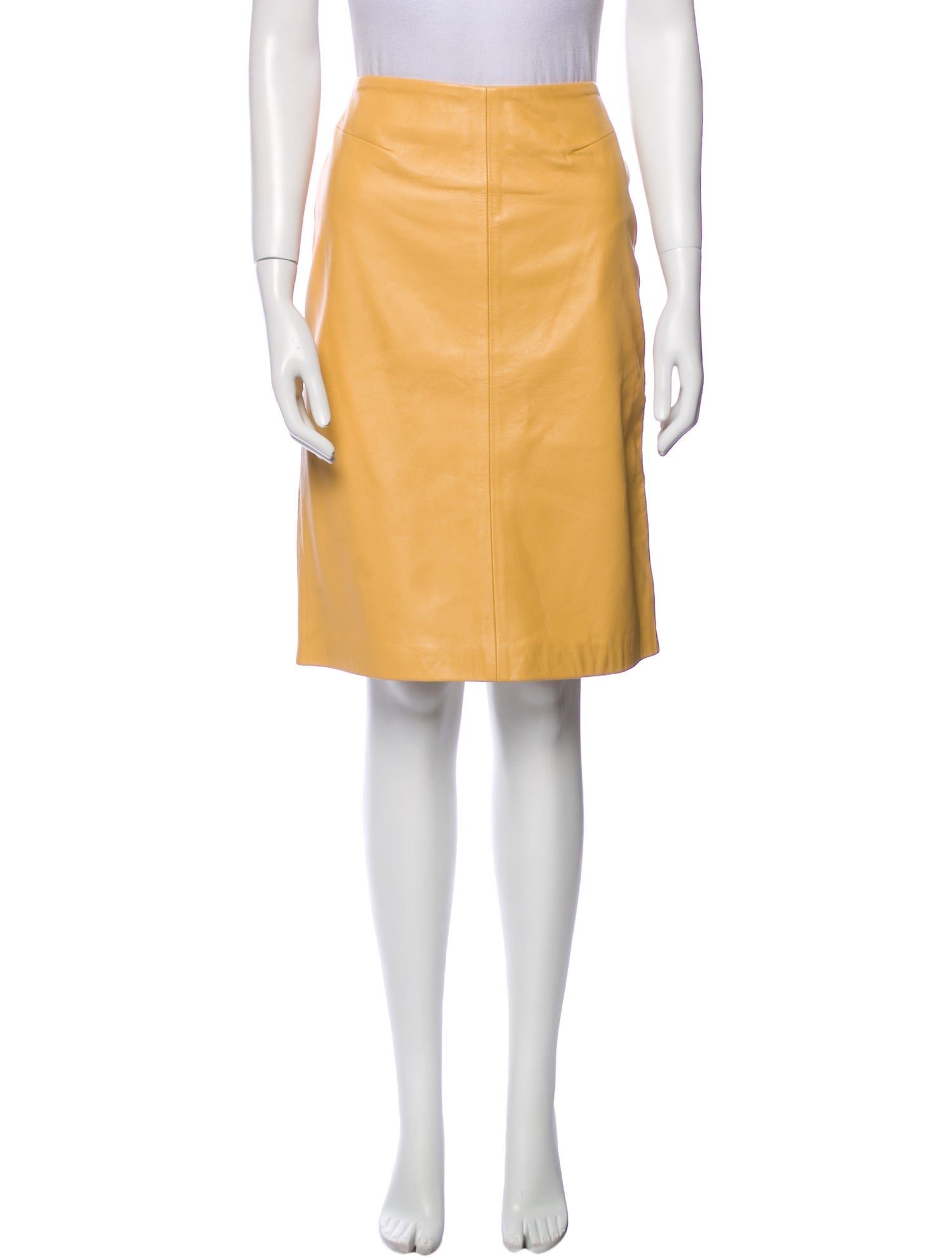 Saks Fifth Avenue Leather Knee-Length Skirt