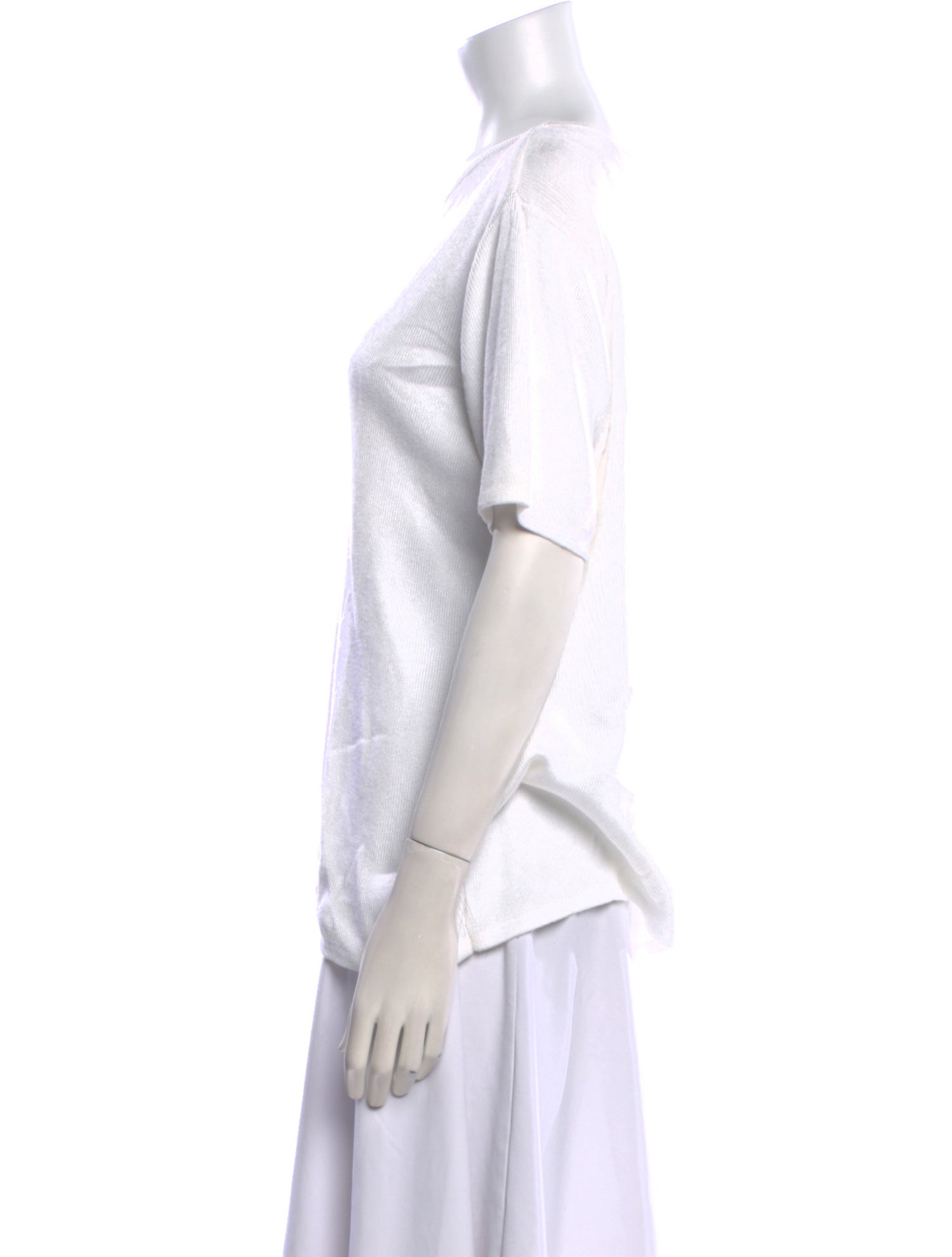 Saks Fifth Avenue Bateau Neckline Short Sleeve T-Shirt