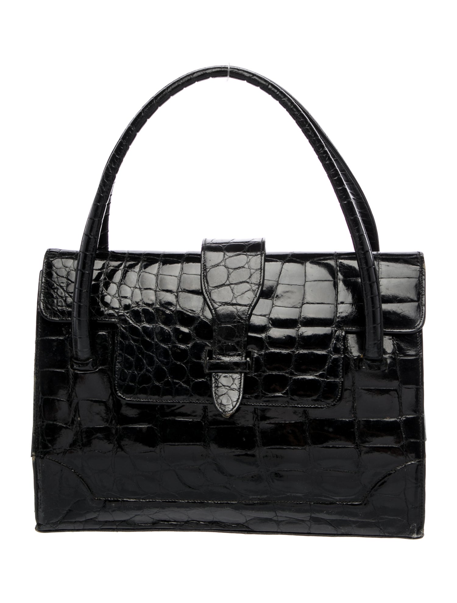 Saks Fifth Avenue Patent Leather Top Handle Bag Vintage