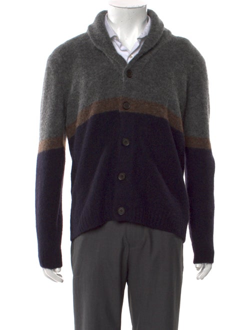 Saks Fifth Avenue Colorblock Pattern V-Neck Cardigan