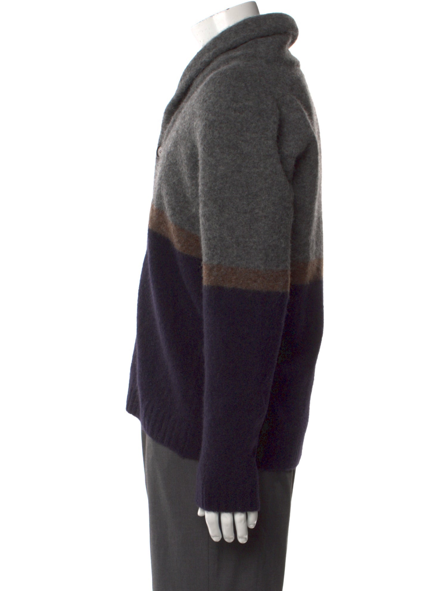 Saks Fifth Avenue Colorblock Pattern V-Neck Cardigan