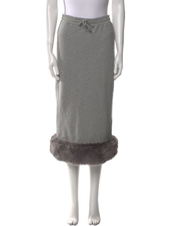 Opening Ceremony Faux Fur Trim Midi Length Skirt