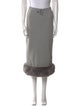 Opening Ceremony Faux Fur Trim Midi Length Skirt