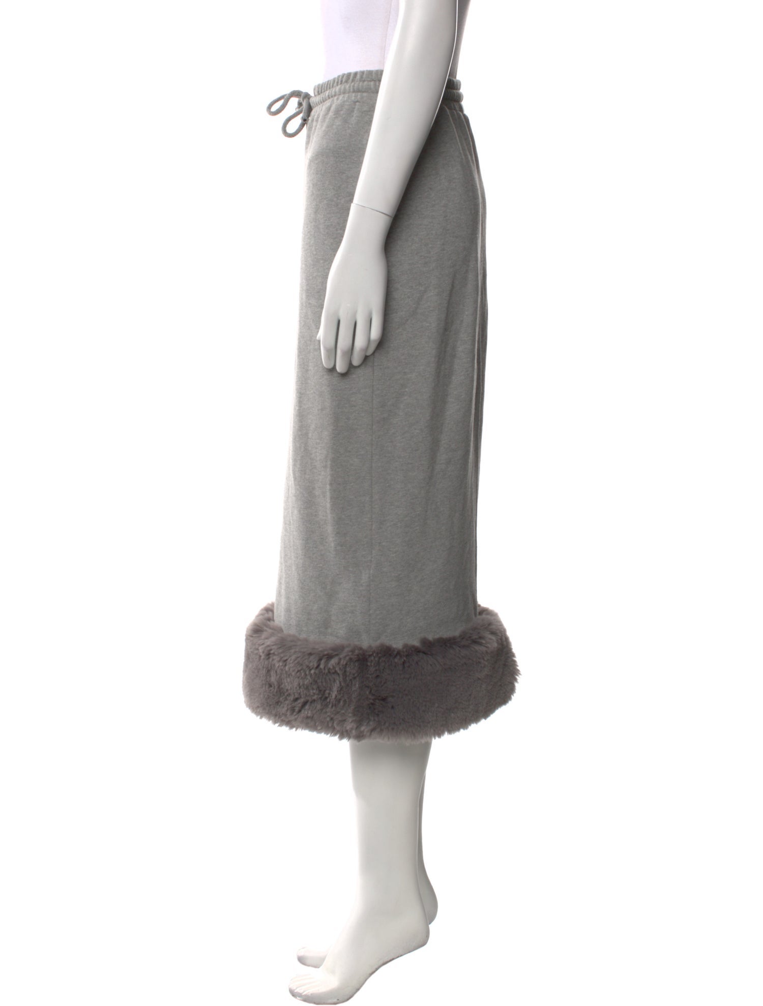 Opening Ceremony Faux Fur Trim Midi Length Skirt