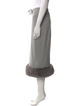 Opening Ceremony Faux Fur Trim Midi Length Skirt