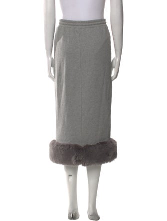 Opening Ceremony Faux Fur Trim Midi Length Skirt