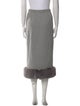 Opening Ceremony Faux Fur Trim Midi Length Skirt
