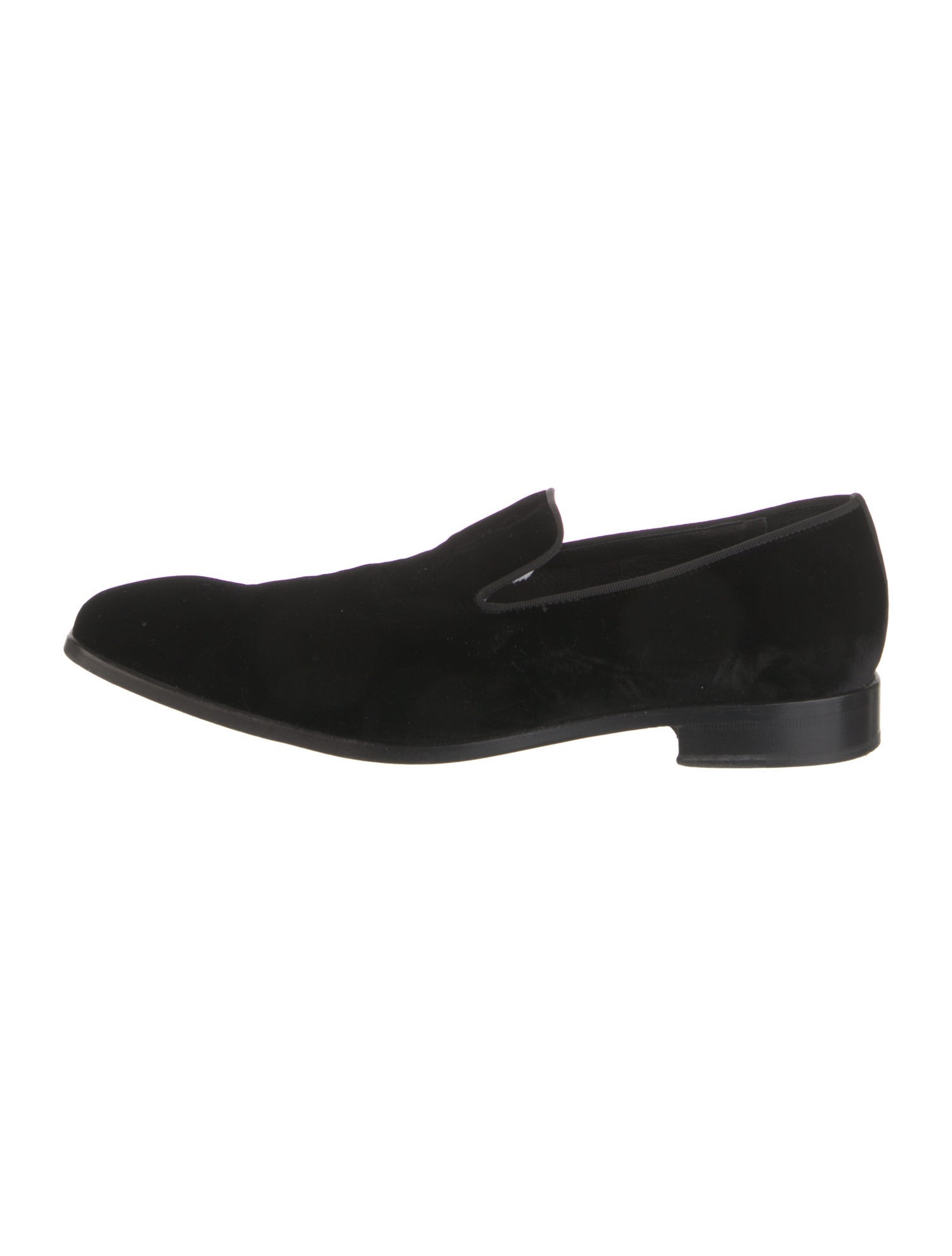 Saks Fifth Avenue Velvet Grosgrain Trim Loafers