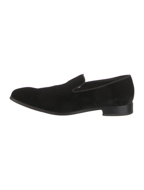 Saks Fifth Avenue Velvet Grosgrain Trim Loafers