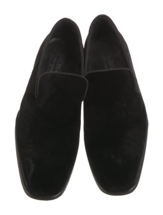 Saks Fifth Avenue Velvet Grosgrain Trim Loafers