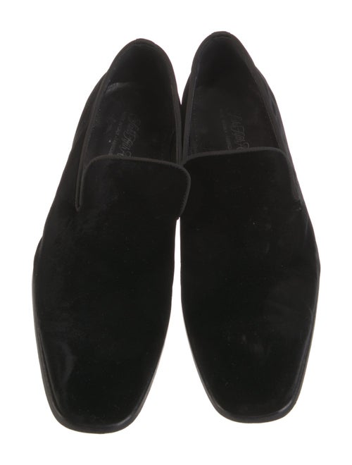 Saks Fifth Avenue Velvet Grosgrain Trim Loafers