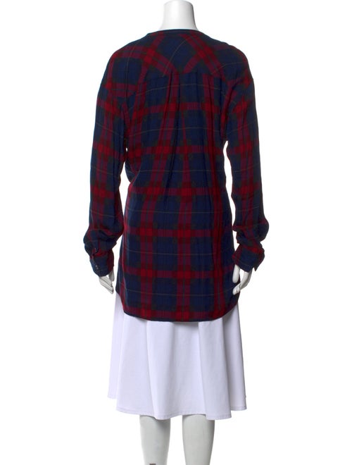 Saks Fifth Avenue Plaid Print V-Neck Tunic