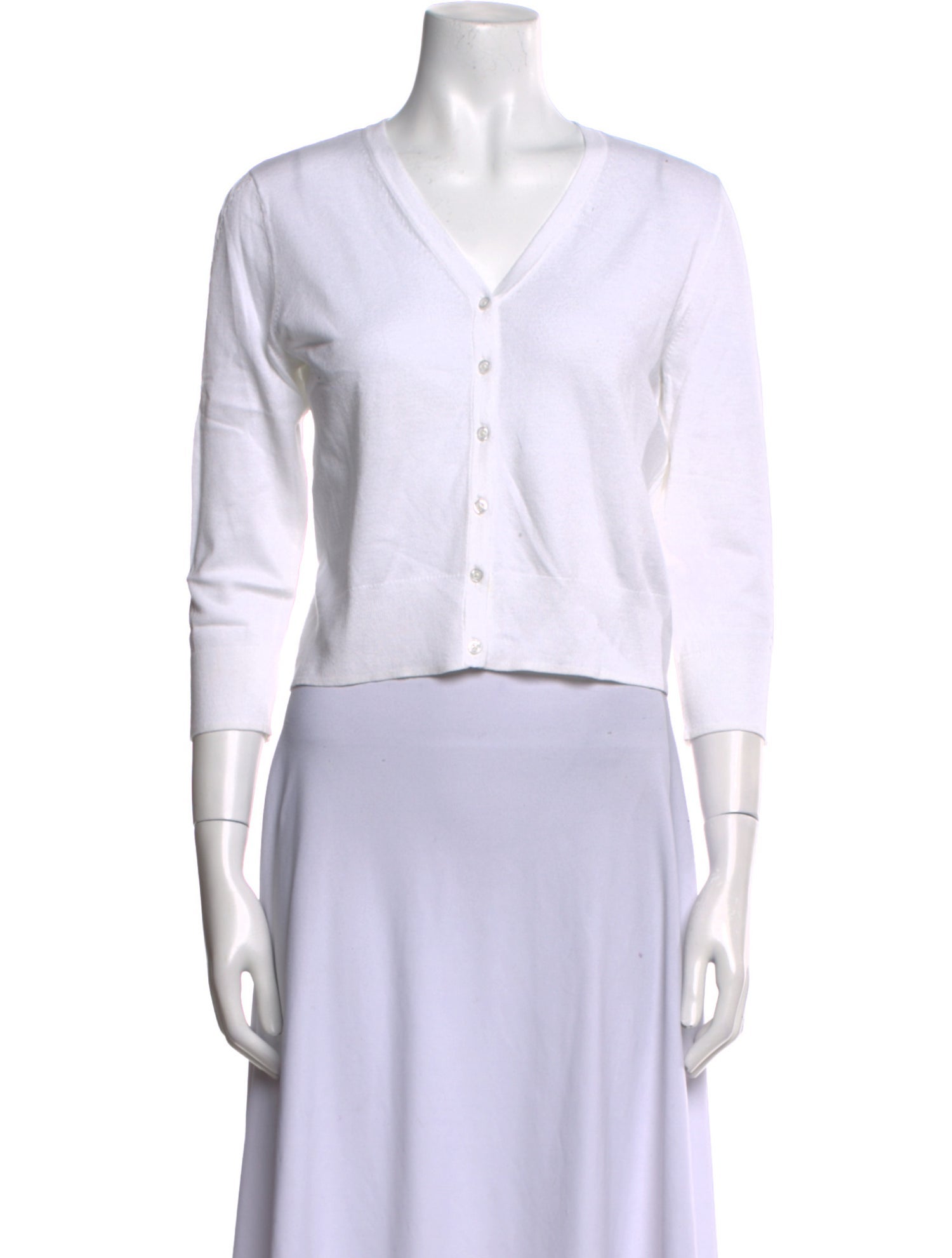 Saks Fifth Avenue V-Neck Three-Quarter Sleeve Crop Top