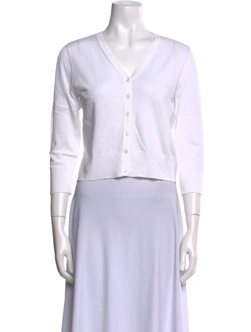 Saks Fifth Avenue V-Neck Three-Quarter Sleeve Crop Top