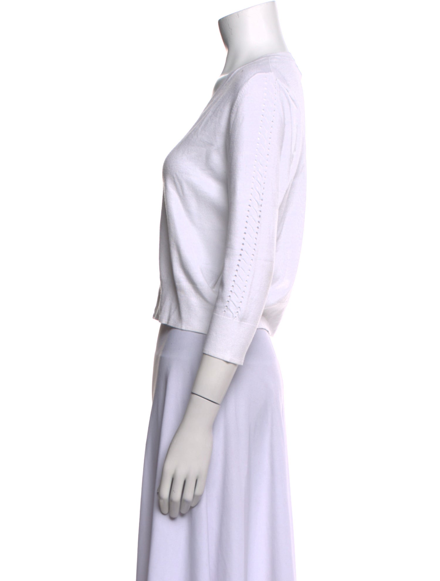 Saks Fifth Avenue V-Neck Three-Quarter Sleeve Crop Top