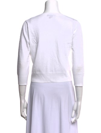 Saks Fifth Avenue V-Neck Three-Quarter Sleeve Crop Top