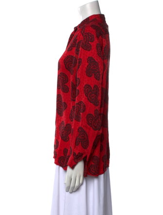 Saks Fifth Avenue Silk Paisley Print Button-Up Top