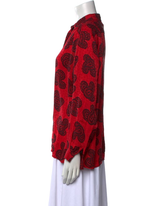 Saks Fifth Avenue Silk Paisley Print Button-Up Top
