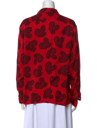 Saks Fifth Avenue Silk Paisley Print Button-Up Top