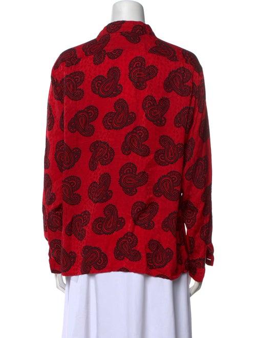 Saks Fifth Avenue Silk Paisley Print Button-Up Top