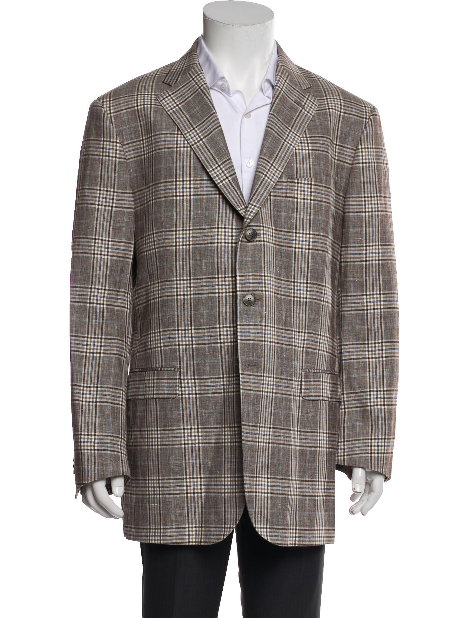 Saks Fifth Avenue Wool Plaid Print Blazer
