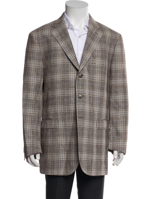 Saks Fifth Avenue Wool Plaid Print Blazer