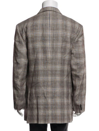 Saks Fifth Avenue Wool Plaid Print Blazer