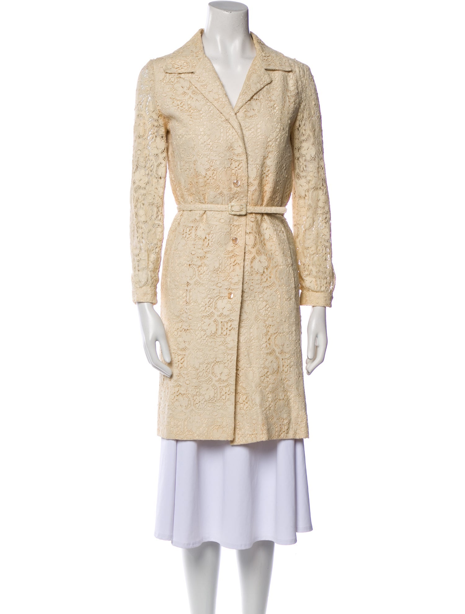 Saks Fifth Avenue Lace Pattern Trench Coat