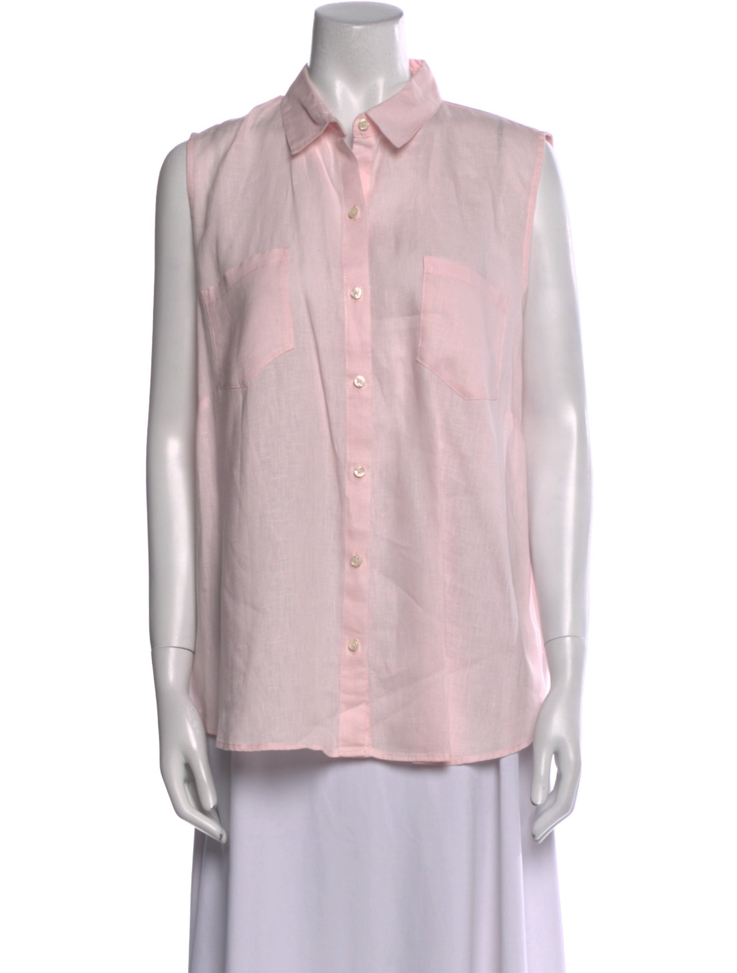 Saks Fifth Avenue Linen Sleeveless Button-Up Top