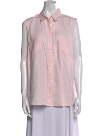 Saks Fifth Avenue Linen Sleeveless Button-Up Top