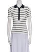 Saks Fifth Avenue Striped Short Sleeve Polo